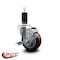 Service Caster 3.5'' Maroon Poly Swivel 1-1/4'' Expanding Stem Caster with Brake SCC-EX20S3514-PPUB-MRN-TLB-114 - alternate 3